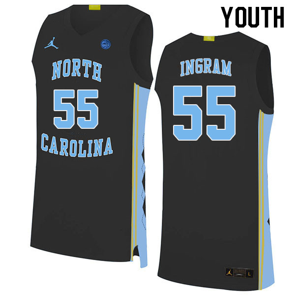 Youth #55 Harrison Ingram North Carolina Tar Heels College Basketball Jerseys Stitched Sale-Black
